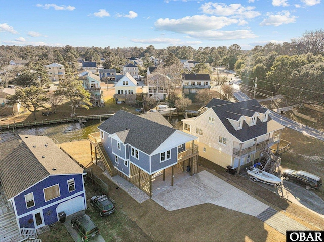 drone / aerial view with a residential view