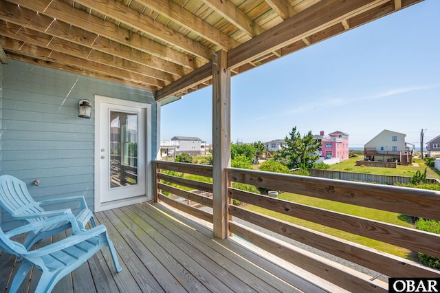 5009 Lindbergh Ave Lot 28, Kitty Hawk, NC 27949 - wooden deck with a residential view