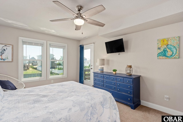 5009 Lindbergh Ave Lot 28, Kitty Hawk, NC 27949 - bedroom featuring light colored carpet and ceiling fan