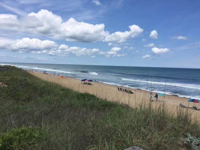 view of water feature featuring a view of the beach