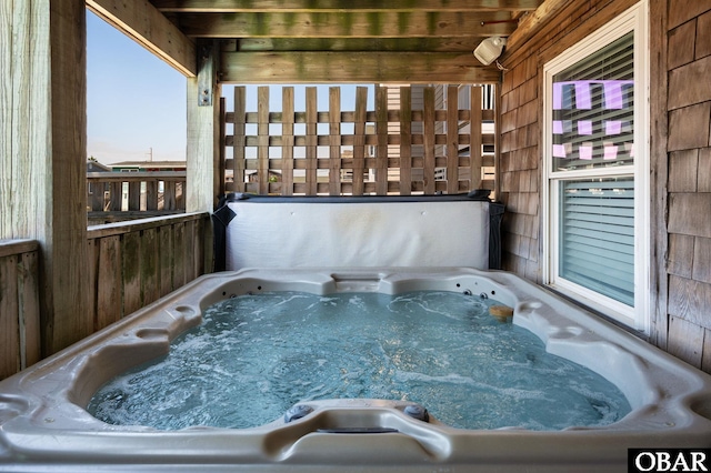 details featuring a hot tub