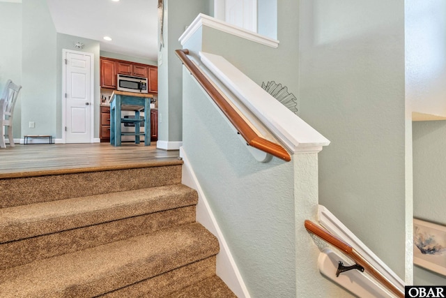 100 Amherst Dr Unit 3, Kill Devil Hills, NC 27948 - stairs with recessed lighting and baseboards