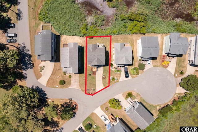 100 Amherst Dr Unit 3, Kill Devil Hills, NC 27948 - aerial perspective of suburban area with property boundaries highlighted