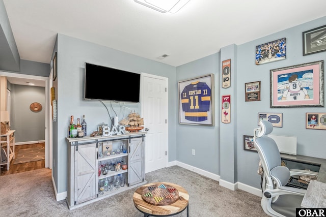 100 Amherst Dr Unit 3, Kill Devil Hills, NC 27948 - office area featuring carpet flooring and baseboards