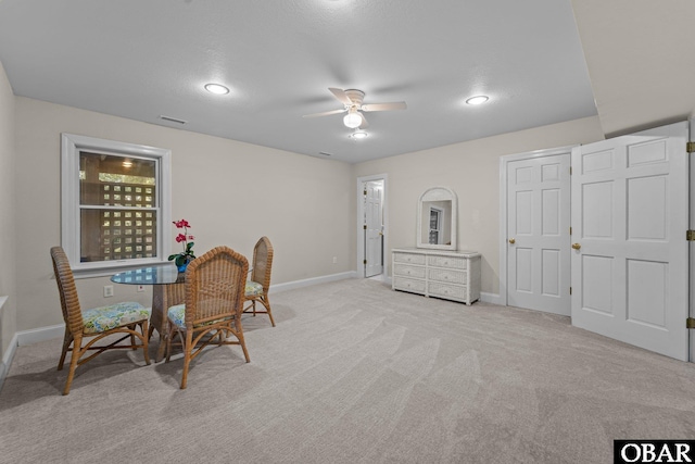 604 W First St Lot 321, Kill Devil Hills, NC 27948 - dining room featuring ceiling fan, carpet flooring, baseboards, and recessed lighting