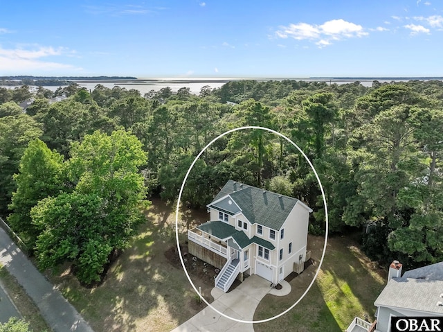 604 W First St Lot 321, Kill Devil Hills, NC 27948 - view from above of property with a large body of water and a heavily wooded area