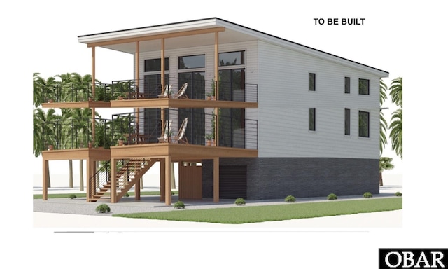 1598 Sandpiper Rd Lot 1, Corolla, NC 27927 - view of property featuring stairs