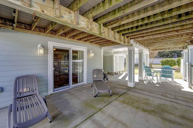 view of patio with fence