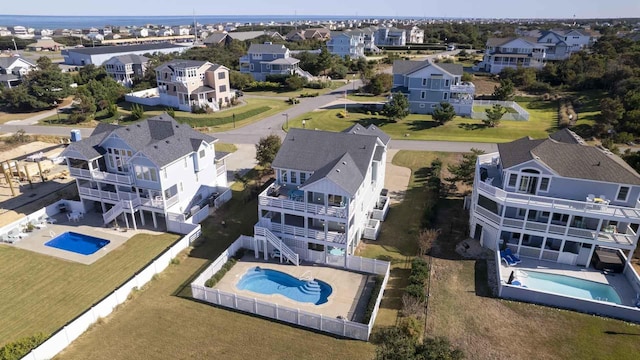 drone / aerial view with a residential view