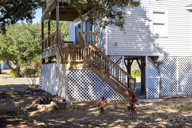 wooden deck with stairs