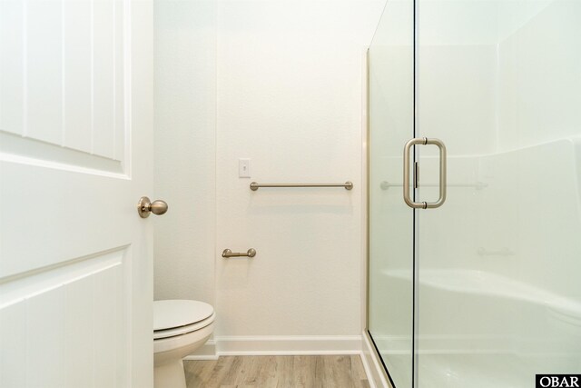104 Yadkin Dr Lot # 77, South Mills, NC 27973 - bathroom with a shower stall and wood finished floors