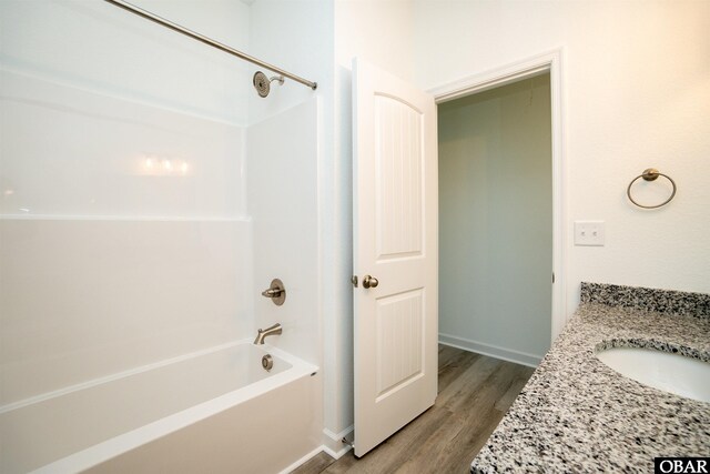 104 Yadkin Dr Lot # 77, South Mills, NC 27973 - full bathroom featuring wood finished floors, bathing tub / shower combination, and vanity