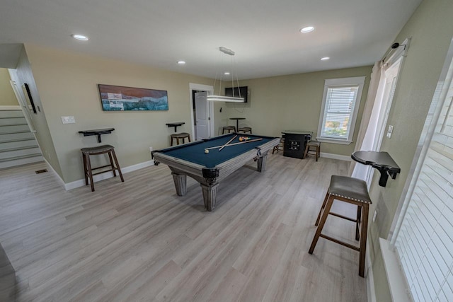 56738 NC-12 Hwy Lot 5, Hatteras, NC 27943 - game room featuring baseboards, light wood-style floors, recessed lighting, and billiards