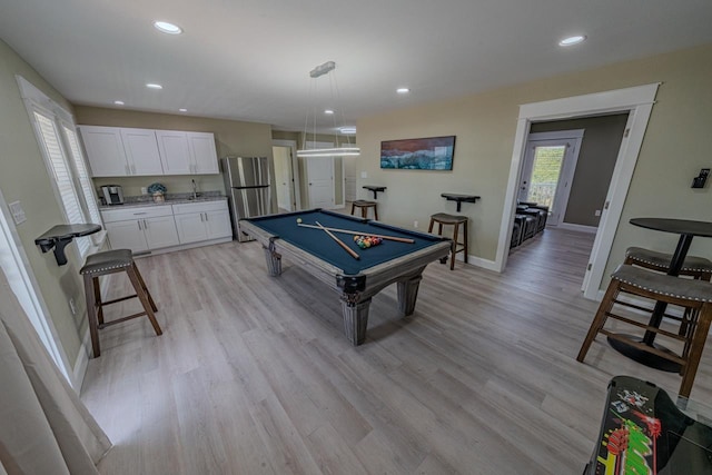 56738 NC-12 Hwy Lot 5, Hatteras, NC 27943 - game room featuring baseboards, recessed lighting, light wood-type flooring, and billiards