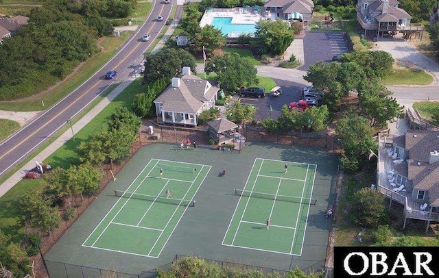 drone / aerial view with a residential view