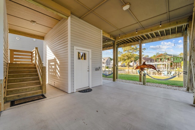 view of patio / terrace with stairway