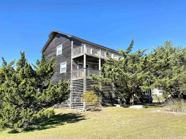 26823 Colony Dr Lot 41, Salvo, NC 27972 - back of house with stairway and a yard