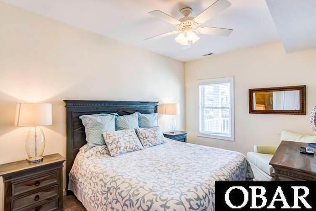 bedroom with a ceiling fan