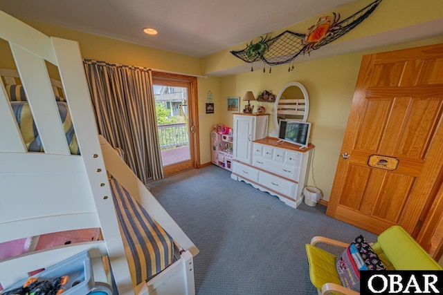 39972 NC-12 Hwy Lot 15, Avon, NC 27915 - carpeted bedroom with recessed lighting, baseboards, and access to outside