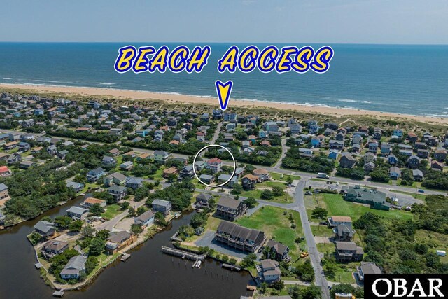 39972 NC-12 Hwy Lot 15, Avon, NC 27915 - aerial view featuring a residential view, a view of the beach, and a water view
