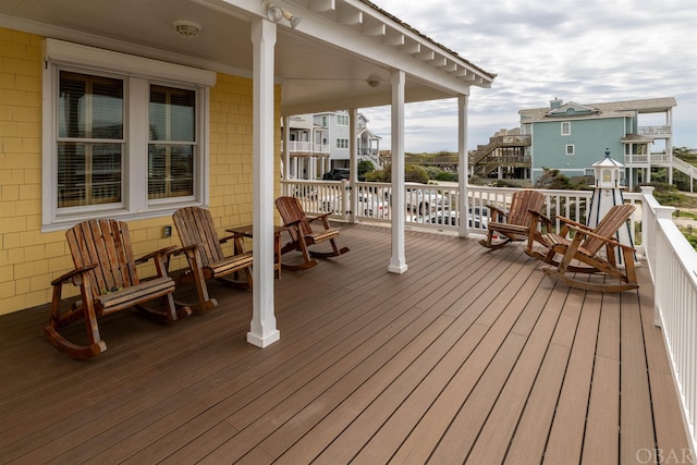 deck with a porch