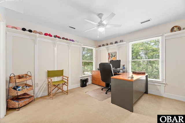 116 Swan View Dr Lot 5, Kill Devil Hills, NC 27948 - office area featuring light colored carpet, a ceiling fan, and baseboards