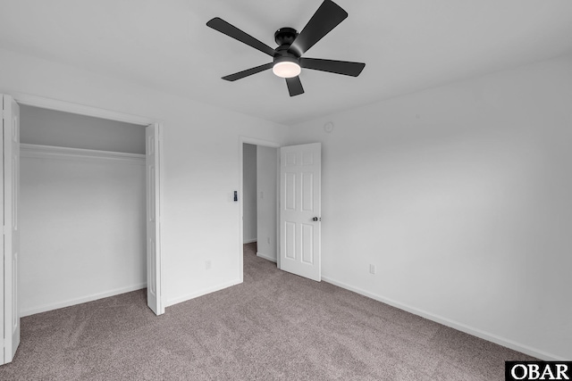 113 Otter Way Lot 68, South Mills, NC 27976 - unfurnished bedroom with carpet, a closet, and a ceiling fan