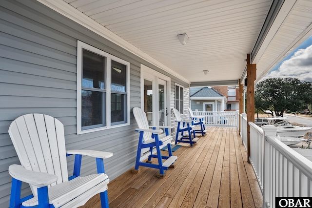 deck featuring covered porch