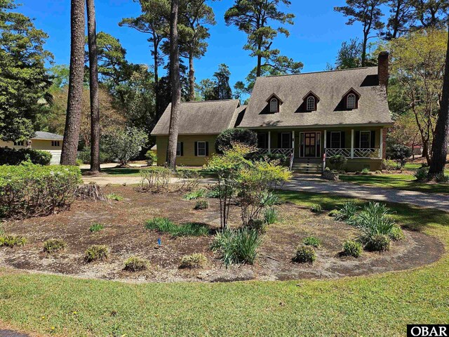 56 Deer Path Ln Lot 413, Southern Shores, NC 27949 - new england style home featuring a porch and a chimney
