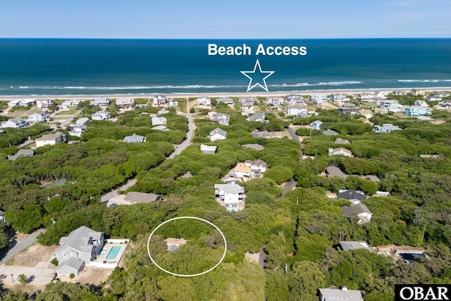 24 First Ave Lot # 14, Southern Shores, NC 27949 - aerial view with a view of the beach and a water view