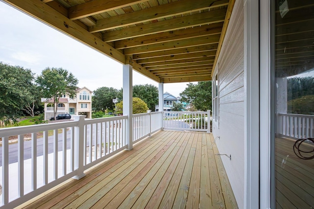 deck featuring a residential view