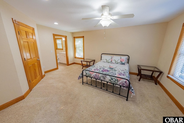 102 Settlers Ln Lot 7R, Duck, NC 27949 - bedroom with carpet flooring, a ceiling fan, and recessed lighting