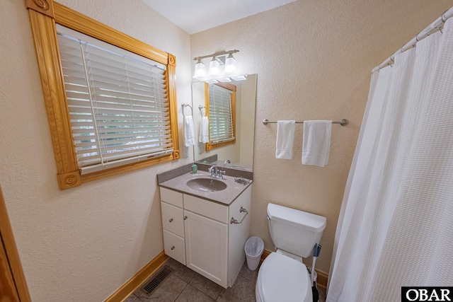 102 Settlers Ln Lot 7R, Duck, NC 27949 - full bathroom featuring vanity, tile patterned floors, a textured wall, and a shower with curtain