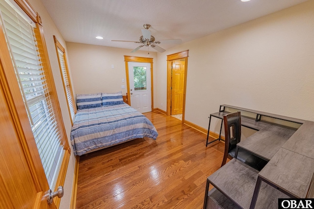 102 Settlers Ln Lot 7R, Duck, NC 27949 - bedroom with wood finished floors, recessed lighting, and ceiling fan