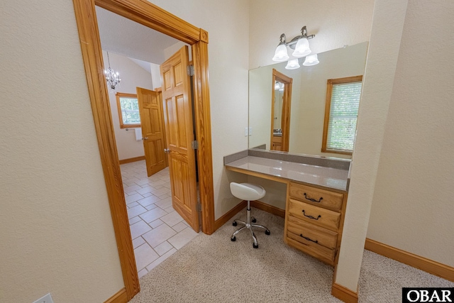 102 Settlers Ln Lot 7R, Duck, NC 27949 - bathroom featuring a chandelier and baseboards