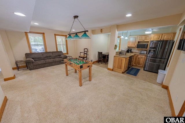 102 Settlers Ln Lot 7R, Duck, NC 27949 - recreation room featuring light carpet and recessed lighting
