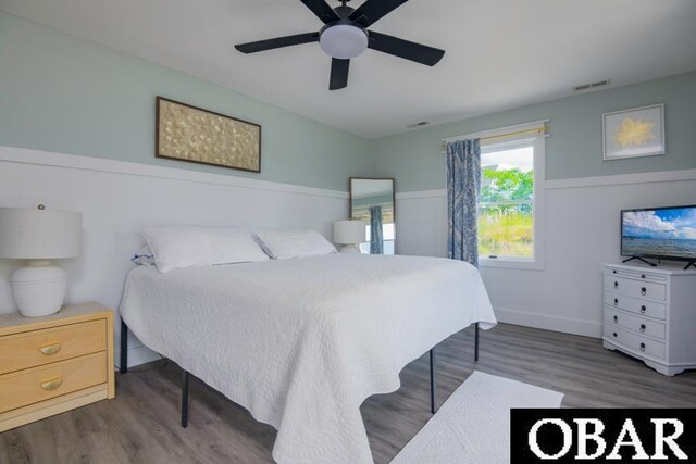 131B Jay Crest Rd Unit 801, Duck, NC 27949 - bedroom with wood finished floors and ceiling fan