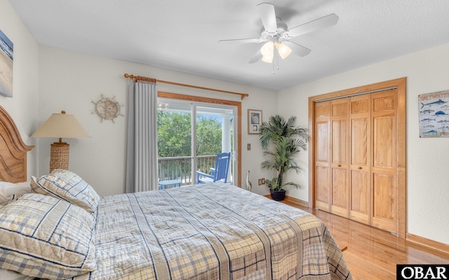 2132 Dolphin Ln Lot 62, Corolla, NC 27927 - bedroom with light wood-style floors, ceiling fan, and a closet