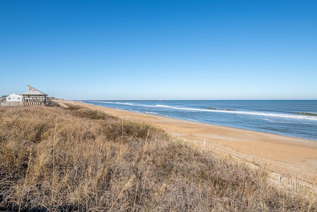 property view of water with a beach view