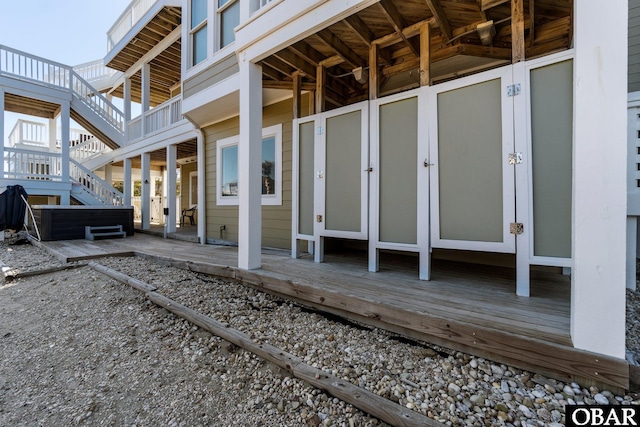 doorway to property with a deck