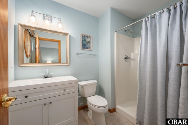 103 Halyard Ct Lot 49, Duck, NC 27949 - bathroom with tile patterned flooring, vanity, and curtained shower