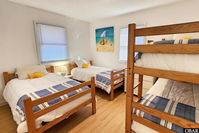 bedroom featuring light wood finished floors