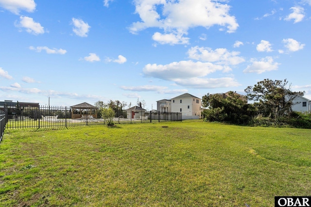 view of yard featuring fence