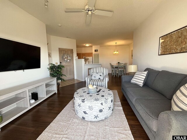 living area with wood finished floors