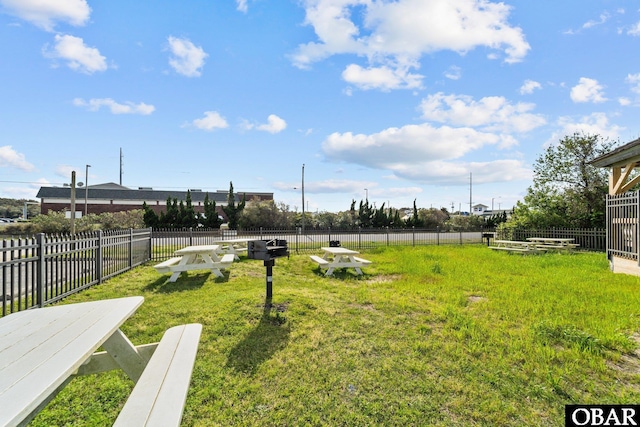 view of yard with fence