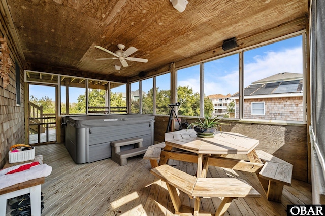 26239 Rampart St Lot 13, Salvo, NC 27972 - sunroom / solarium with a hot tub and ceiling fan