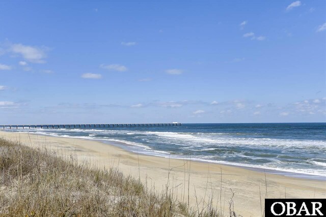 property view of water with a beach view