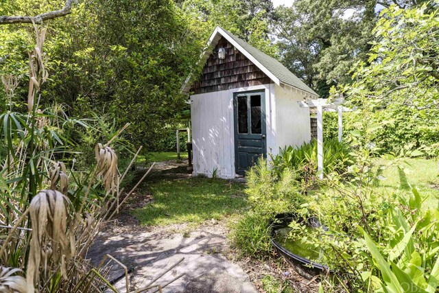 view of shed