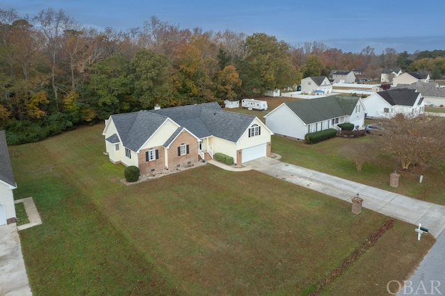 bird's eye view with a residential view