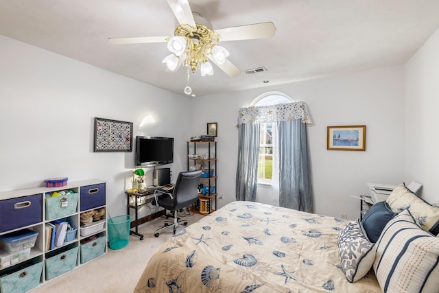 110 Brumsey Landing Dr Lot # 24, Moyock, NC 27958 - bedroom with carpet flooring, visible vents, and ceiling fan
